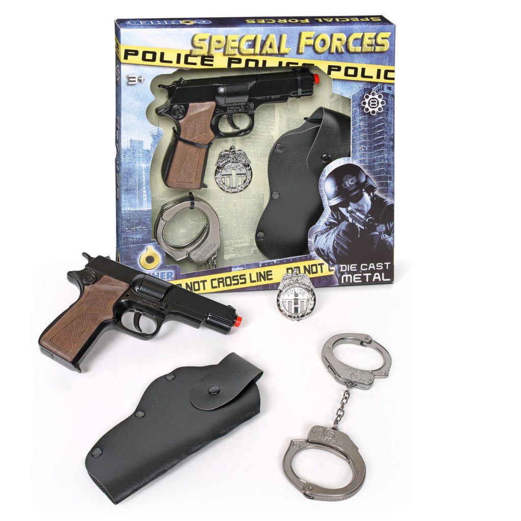 تفنگ بازی گانهر مدل پلیس مجموعه 4 عددی