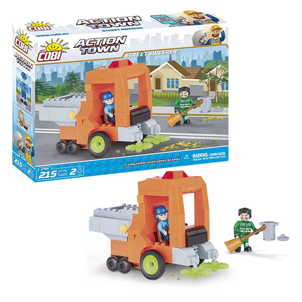 اسباب بازی ساختنی مدل زندگی شهری 215 قطعه - ماشین نظافت شهر Cobi Action Town Street Sweeper