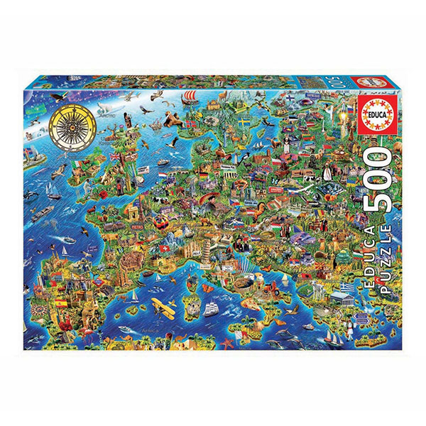 پازل 500 تکه ادوکا مدل EUROPE MAP