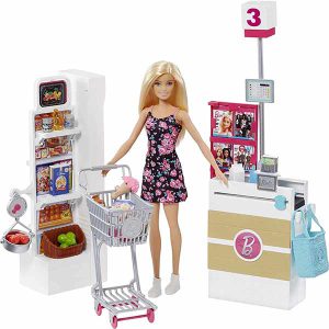 عروسک باربی به همراه سوپرمارکت Barbie Doll and Supermarket Playset