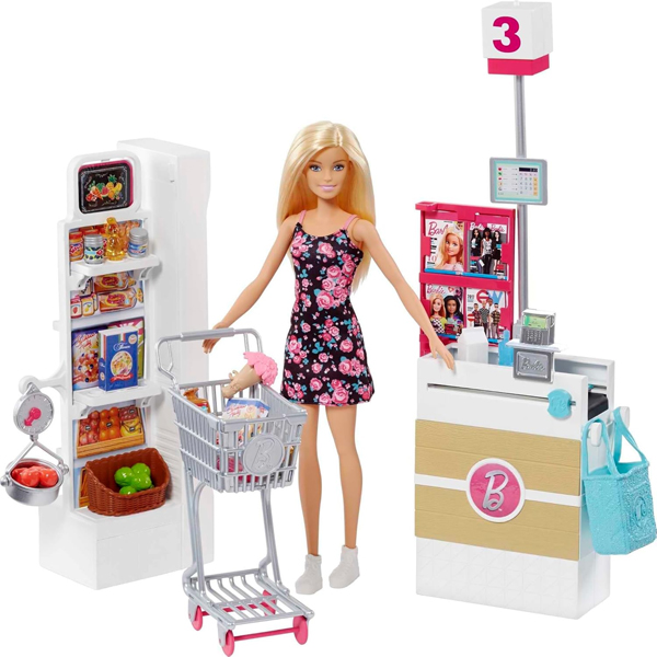 عروسک باربی به همراه سوپرمارکت Supermarket Playset کد FRP01