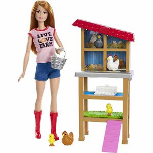 عروسک باربی و مزرعه Barbie Chicken Breeder Doll and Playset Including Redhead Doll and Chicken Coop