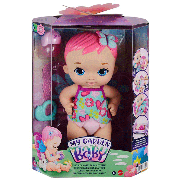 عروسک بیبی مای گاردن مدل Mattel My Garden Baby Butterfly Baby Care Time