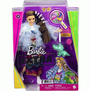 عروسک باربی مدل Mattel Barbie Extra Frilly Jacket Fashion And Hair Design Doll