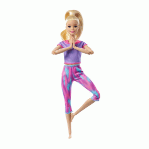 عروسک باربی مدل Mattel Barbie Infinite Motion Doll Blonde Patterned Tights