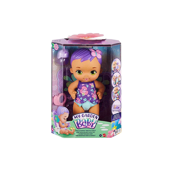 عروسک بیبی مای گاردن مدل Mattel Butterfly Baby Care Time