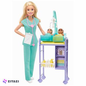 عروسک باربی متخصص اطفال مدل Barbie Pediatrician Dolls and Playset