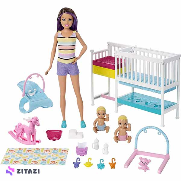 عروسک-باربی-همراه-با-بچه-مدل-Barbie-GFL38-Skipper-Babysitter-Play-set-Change-and-Care عروسک-باربی-همراه-با-بچه-مدل-Barbie-GFL38-Skipper-Babysitter-Play-set-Change-and-Care
