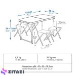 میز کمپینگ تاشو - 4 عدد چهارپایه - 4/6 نفره