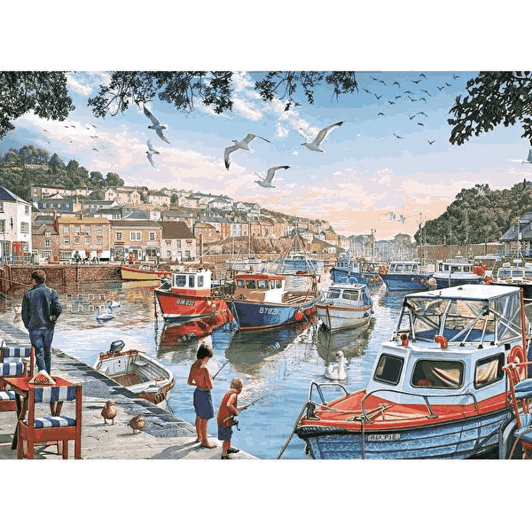 پازل 1000 تکه آرت پازل طرح The Little Fishermen in the Harbor كد 4231