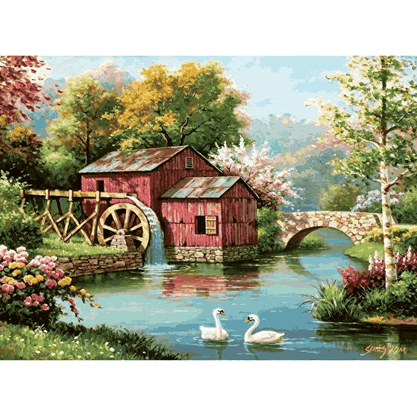 پازل 1000 تکه آرت پازل طرح The old red mill كد 5188