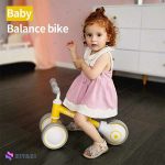 سه چرخه کودک شیامی زرد allobebe Baby Balance Bike
