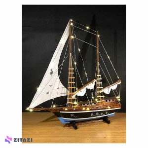 ماکت کشتی چراغ دار لاپیدار Lapidaria Illuminated Wooden Ship Model with Sails