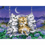 پازل 500 تکه آرت پازل طرح Kittens Swaying in the Moonlight کد 5086
