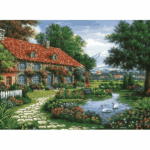 پازل 1500 تکه آرت پازل مدل Garden with Swans كد 4551