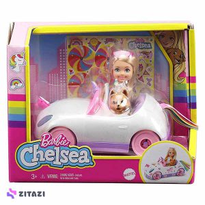 عروسک باربی آبنباتی مدل Barbie Club Chelsea Doll And Stroller