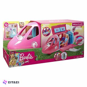 عروسک-باربی-مدل-هواپیما-مسافربری-Barbie's-Pink-Plane-Has-15+-Pieces