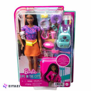 عروسک باربی مسافر مدل Barbie Brooklyn Travel Doll and Accessories
