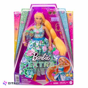 عروسک باربی مو نارنجی مدل اکسترا Barbie Extra Fancy Flower Costume Doll