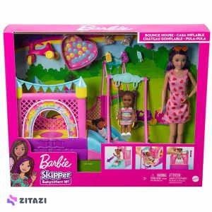 عروسک باربی همراه کودک در پارک مدل Barbie Babysitter Skipper Playhouse Set
