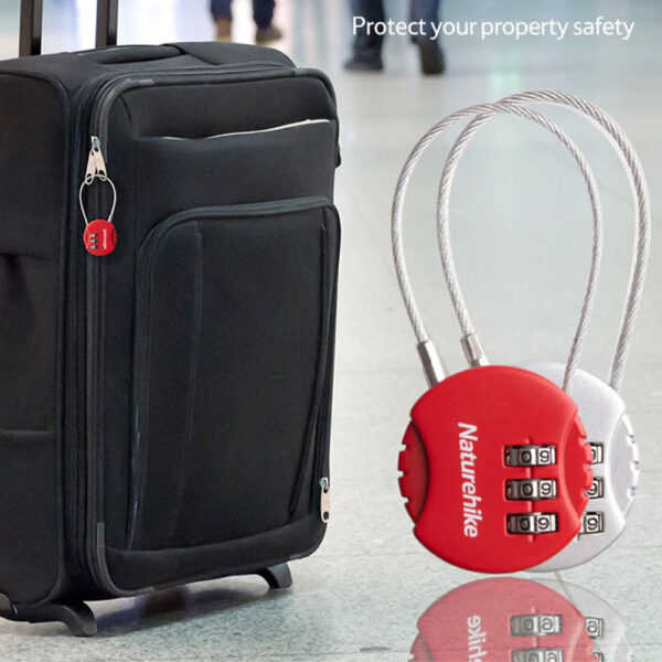 قفل رمزدار نیچرهایک مدل Three Digit Round Steel Wire Password Lock