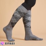 Yetişkin Binicilik Çorabı - Grafik Desenli / Gri - 500