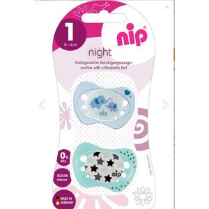 پستانک سیسلکونی شب 0-6 ماه Nip Night Silicone Night Pacifier