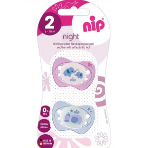 پستانک سیسلکونی شب 5-18ماه Nip Silicone Night Pacifier