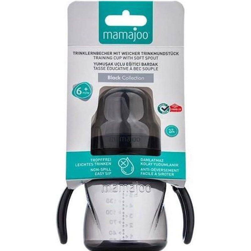 Eğitici Bardak Antikolik Kulplu Akıtmaz Black 160 Ml آب میوه خوری ماماجو Mamajoo ظرفیت 160 میلی لیتر