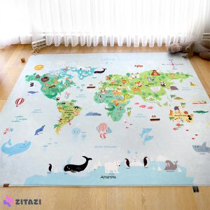 فرش اتاق کودک Hamur طرح World Map