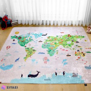 فرش اتاق کودک Hamur طرح World Map کد 02