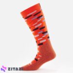 جوراب اسکی بچه گانه ودز مدل Wedze Orange Patterned 100