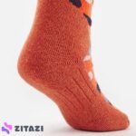 جوراب اسکی بچه گانه ودز مدل Wedze Orange Patterned 100
