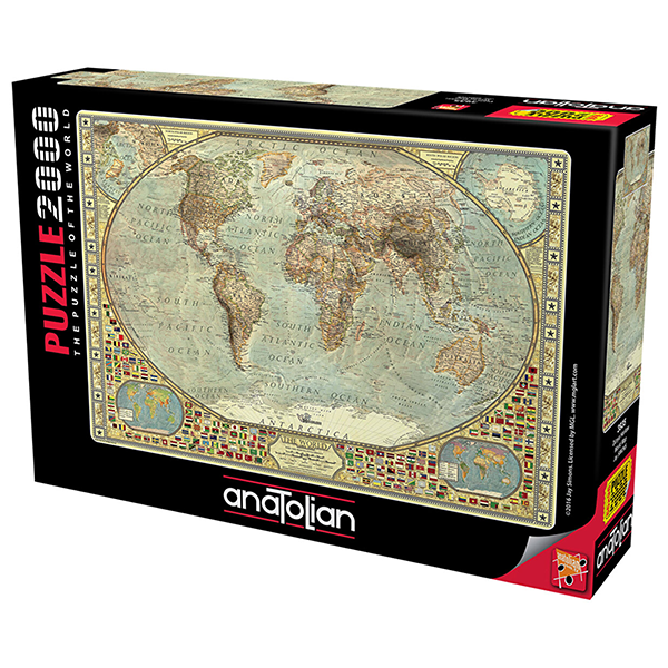 پازل 2000 تکه آناتولین طرح نقشه جهان World Map کد 3935