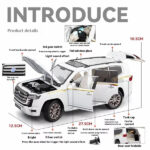 ماکت ماشین تویوتا لندکروزر مدل LC300 عقب کش مقیاس 1:24