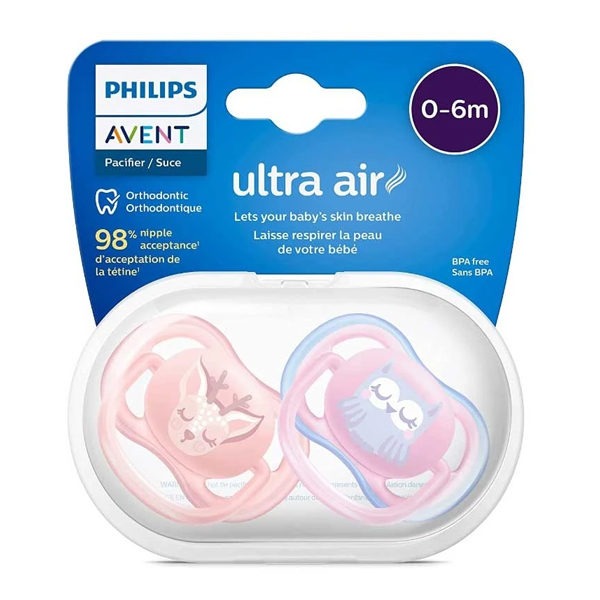ست پستانک 2 عددی اونت مدل Ultra air طرح جغد و آهو