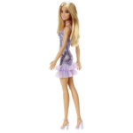 عروسک باربی مدل Purple Sequin Dress Blonde کد HJR93