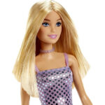 عروسک باربی مدل Purple Sequin Dress Blonde کد HJR93