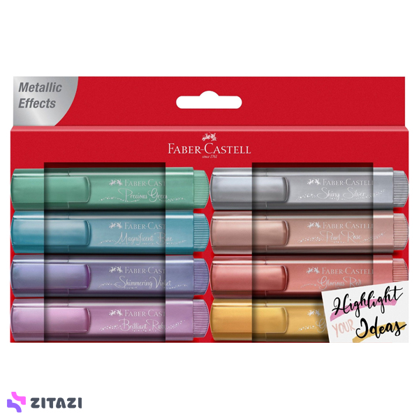 بسته 8 عددی هایلایتر متالیک فابر کاستل Faber Castell