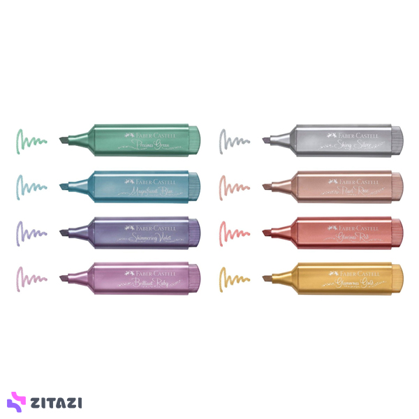 بسته 8 عددی هایلایتر متالیک فابر کاستل Faber Castell