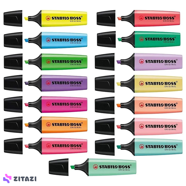 ست 15 عددی هایلایتر نئون پاستلی Stabilo Boss