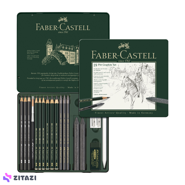 ست طراحی 19 تکه فابر کاستل مدل Faber Castell Pitt Graphite