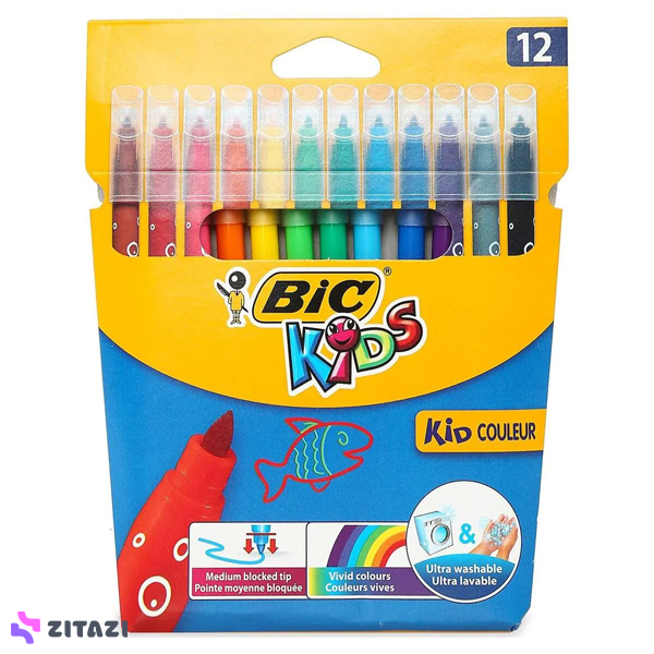 ماژیک 12 رنگ بیک مدل Bic Kid Couleur