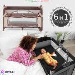 تخت و پارک بازی elele مدل Bonte 2 6 in1-قهوه ای