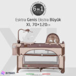 تخت و پارک بازی elele مدل Bonte 2 6 in1-قهوه ای