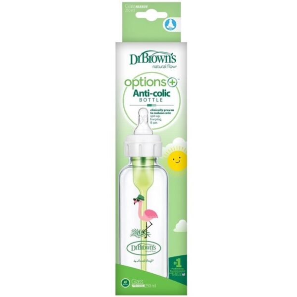 شیشه شیر پیرکس 250 میلی لیتر دکتر براونز Dr Browns طرح فلامینگو