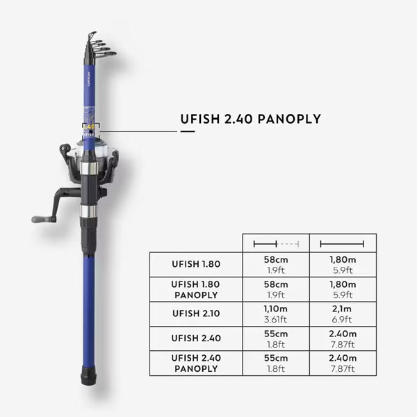 ست ماهیگیری 240 سانتی متر کاپرلان مدل UFISH 2.40