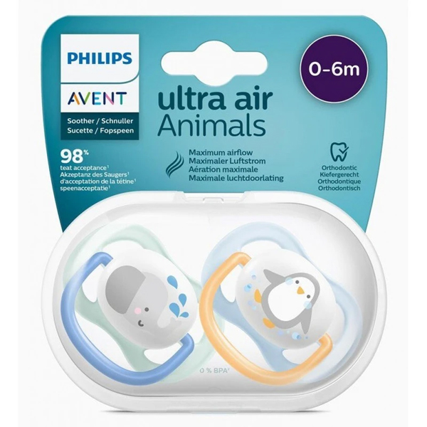 ست پستانک دو عددی اونت مدل Ultra Air Animals کد Scf080/05