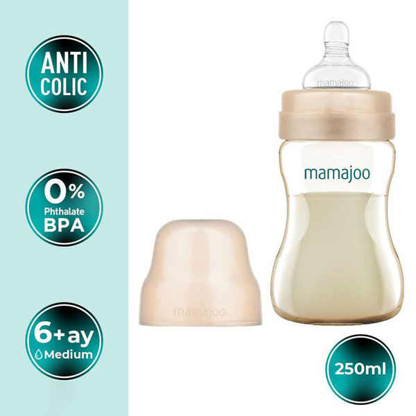 شیشه شیر 250ml ماماجو Mamajoo مدل گلد پلاس