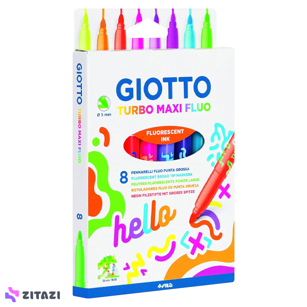 ماژیک 8 رنگ جیوتو Giotto مدل TURBO MAXI FLUO